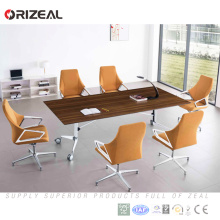 Modern big boardroom 6 person rectangular folding conference table with caster(MCT-SL2400)